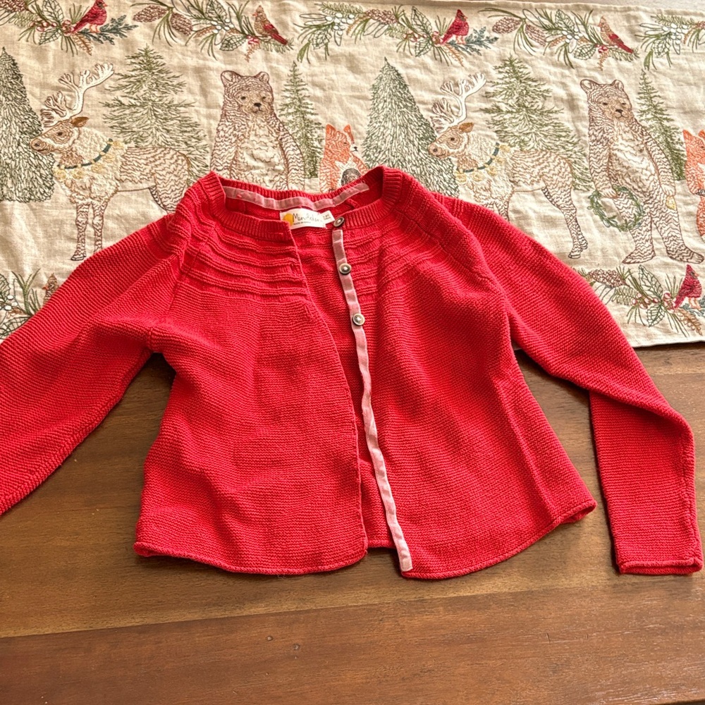 Mini Boden Vibrant Red Kids Cardigan